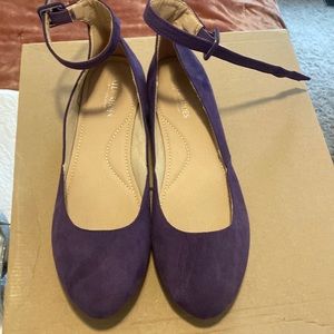 Daily shoes purple suede ballerina flats